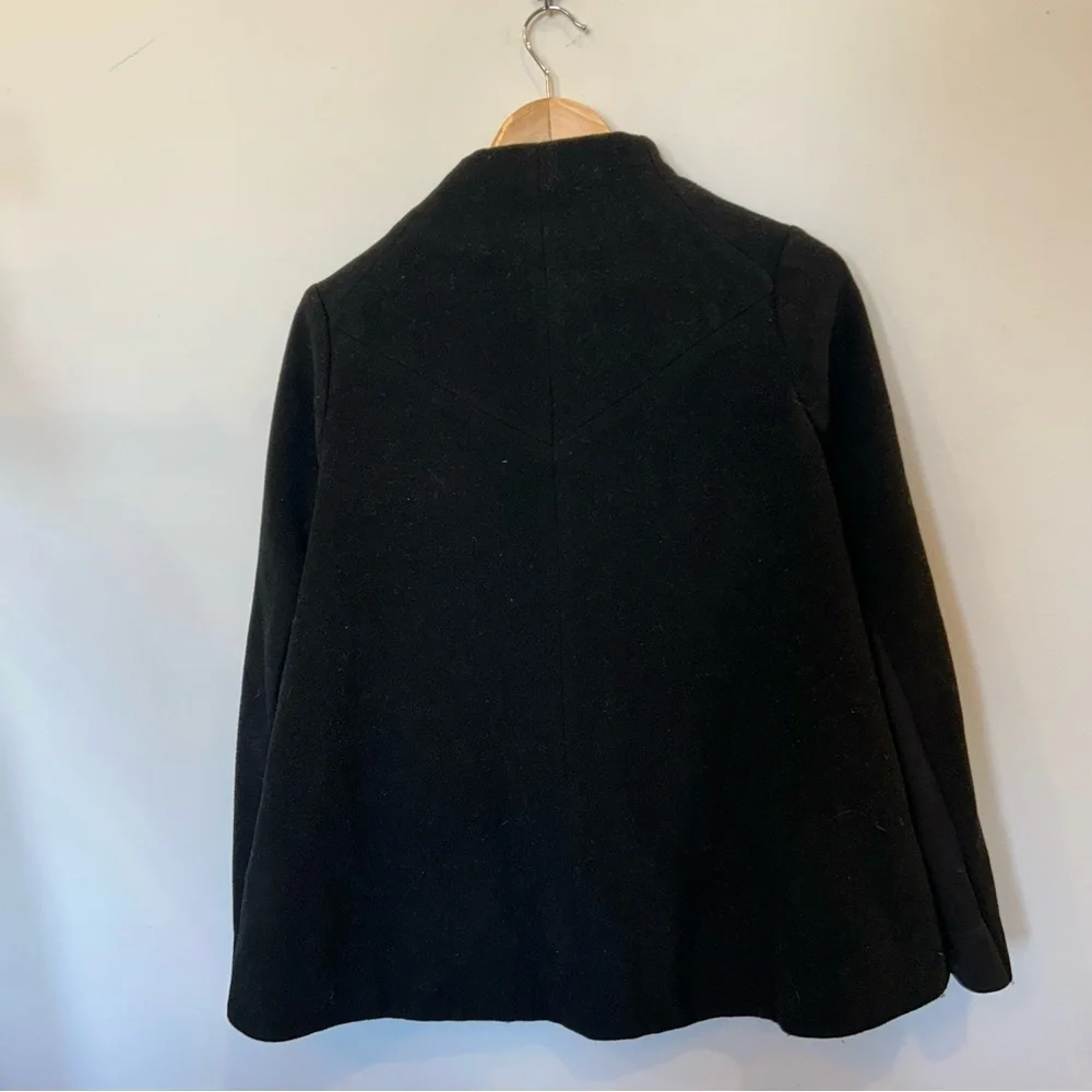 BCBGMaxAzria Black Pea Coat with High Collar